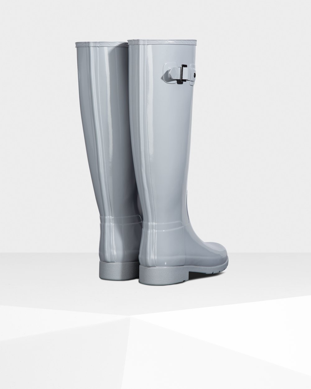 Women Hunter Refined Slim Fit Gloss | Tall Rain Boots Light Grey | NZ-14780-MLKI